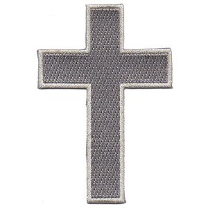 Cross Metallic Silver Patch