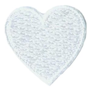 1 Inch Heart (White) Patch