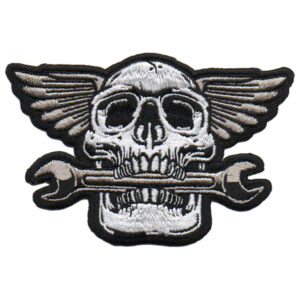 Skull with Wings & Wrench