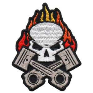 Flaming Skull with Pistons